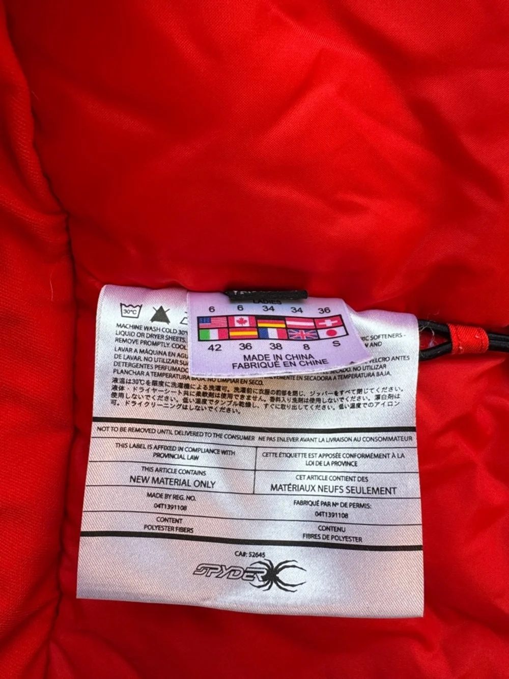 Spyder Red and White Kids Hooded Puffer Jacket - Picture 3 of 7